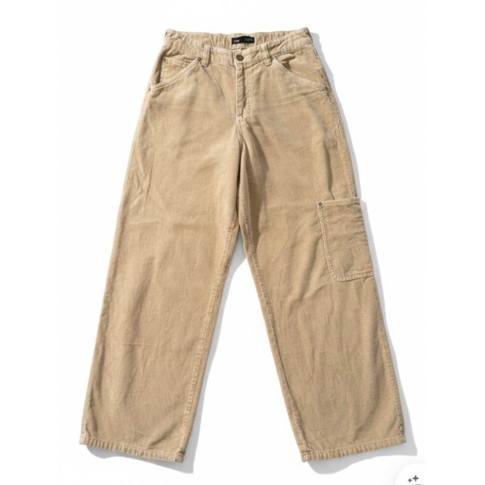 Zara Kids Tan Corduroy Wide Leg Carpenter Pants Size 13-14 164cm US (Youth XL)